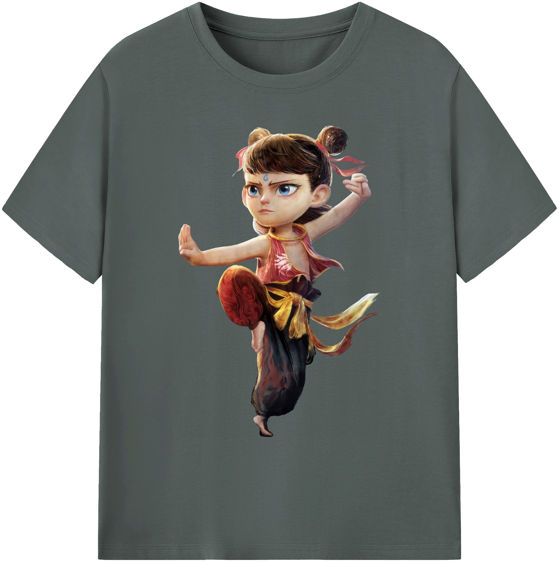 （画像用） Ne Zha 2 ナタ 魔童の大暴れ 綿100％ メンズ半袖Tシャツ｜肌触りやわらか＆通気性